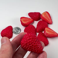 Strawberry Slices Realistic Imitation Fake Food Life Like Plastic Strawberries Resin 10 pcs