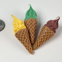 Ice Cream Cone Mini Chocolate Mango Matcha Strawberry Fake Food Cabochons Decoden Charm 5 pcs