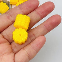 3D Fake Soft Corn Cob with hole Fake Food Flatback Cabochons Decoden Charm 10 pcs