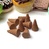 Ice Cream Cones Waffle Pattern Charm Solid Mini Cone Cabochons 10 pcs