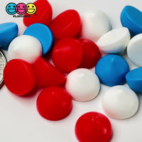 4th Of July Faux Chocolate Chips Colors Red White Blue Fake Food Realistic Charm Cabochons 24 pcs