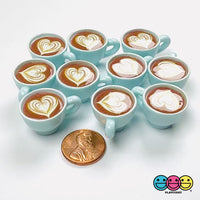 pastel blue latte cup