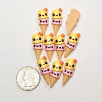 Kawaii Ice Cream Cone Flatback Cabochons Decoden Charm 10 pcs