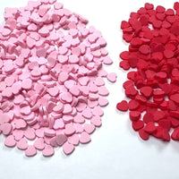 Valentine's Day Heart Shape Red and Pink Fake Hearts Sprinkles Funfetti 8mm