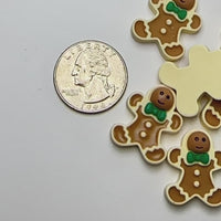 Gingerbread Man Fake Holiday Christmas Flatback Cabochons Decoden Charm 10 pcs