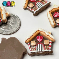 Christmas Gingerbread House Cute Flatback Cabochons Decoden Charm 10 pcs
