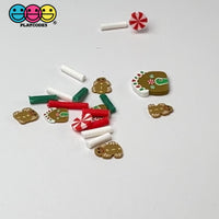 Christmas Holiday Gingerbread House Peppermint Red Green White Confetti Fake Clay Sprinkles Decoden Fimo Jimmies
