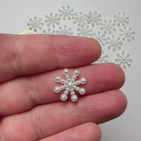 Snowflake Small Winter Christmas Holiday Flatback Cabochons Decoden Charm 10 pcs