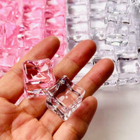 Ice Cubes Small Fake Charms Cabochon Decoden - Clear and Pink Options 30 or 9 Pieces