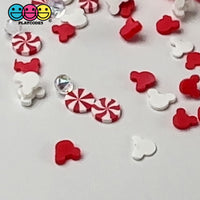 Micky Christmas Peppermint Sparkling Rhinestone 5mm Fake Clay Sprinkles Decoden Fimo Jimmies