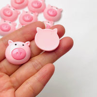 Piggy Pink Face Charm Flatback Kawaii Pig Charms Decoden Cabochons 10 pcs