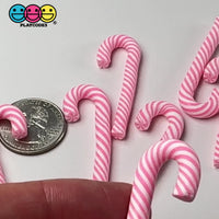 Pink Peppermint Candy Cane Christmas Holiday Cabochons Decoden Charm 10 pcs