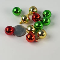 Christmas Ornaments Gleaming Trio Miniature Mirror-Finish Holiday Cabochon Charms 12 pcs
