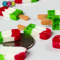 Ice Cream Bar Mini Red White Green Charms Fake Dessert Christmas Cabochons Decoden 10 pcs