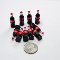 Soft Drink Mini Old Fashion Soda Bottle Fake Food Miniatures 3D Charms Cabochon 10pcs