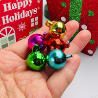 Mini Christmas Ornaments Holiday Red Green Gold Teal Blue Fusia Cabochons Decoden Charm 10 pcs