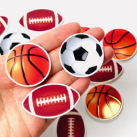 Sports Basket Ball Soccer Football Planner Decoden Planars Cabochons Party Favor 10 pcs