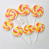 Lollipop Candy Corn Fake Food Charm Rainbow Lollipops Resin Fake Bake Cabochons 3 pcs