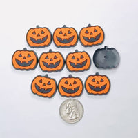 Jack-o'-lantern Pumpkin Shoe Charms WITHOUT Buckle Botton Bendable Holiday Halloween Flatback Cabochons Slime Supply Fake Bake Decoden 10 pcs