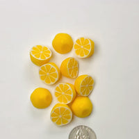 Sliced Lemon Charms Fake Food Miniatures Cabochons Decoden Charm 10 pcs