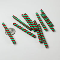 Peppermint Sticks Christmas Holiday Green Red Cabochons Decoden Charm 10 pcs