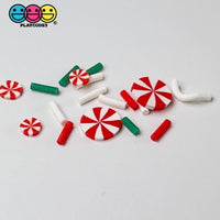 Classic Red Green White Peppermint Christmas Holiday  Fake Clay Sprinkles Decoden Fimo Jimmies