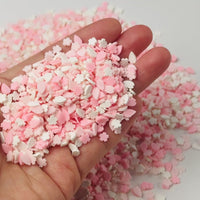 Pink White Spring Blossom Flowers Summer 5mm Fake Clay Sprinkles Decoden Fimo Jimmies