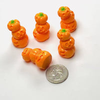 Jack-O-Lantern Halloween Holiday 3D Pumpkin Fall Autumn Cabochons Decoden Charm 5pcs
