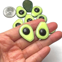 Avocado Halves Flatback Charm Fake Food Avocados with Seed Cabochons Decoden 10 pcs