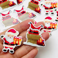Christmas Santa Clause Gift Chimney Holiday Planner Decoden Planars Cabochons Party Favor 10 pcs