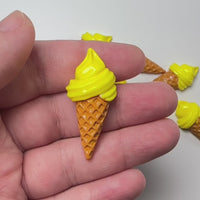 Ice Cream Cone Mango Mini Fake Food Flatback Mini Cabochons Decoden Charm 10 pcs