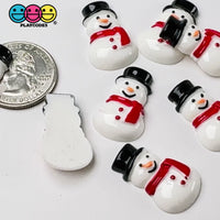 Winter Snowman Hat Christmas Holiday Flatback Cabochons Decoden Charm 10 pcs