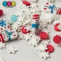 Snowman Snow Flakes Candy Ball Christmas Holiday 5mm/10mm Fake Clay Sprinkles Decoden Fimo Jimmies