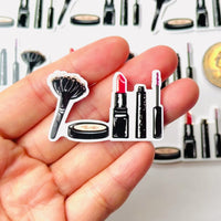 Makeup Lip Sticks Blush Brush Set Planner Decoden Planars Cabochons Party Favor 10 pcs