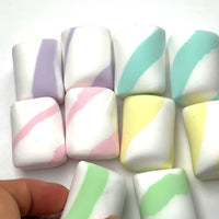 Marshmallows Mini Charms Cabochon Fake Food Hard Clay Light Weight NOT SOFT Decoden 10 pcs