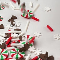 Christmas Chocolate heart Classic Holiday Peppermint Snowflake Fake Clay Sprinkles Decoden Fimo Jimmies