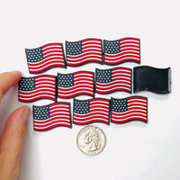 American Flag Patriot 4th July Holiday Shoe Charms WITHOUT Buckle Botton Bendable Flatback Cabochons Slime Supply Fake Decoden 10 pcs
