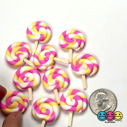 swirl lollipop pink yellow white