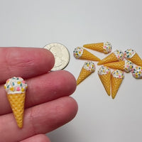 Mini Ice Cream Cone Fake Food Flatback Cabochons Decoden Charm 10 pcs