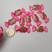 Pink Fake Peppermint Swirl Candy Holiday Flatback Cabochons Decoden Charm 10 pcs