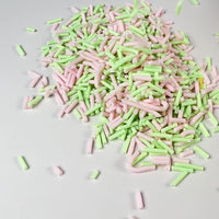 Easter Celebration Pastel Fake Clay Sprinkle Mix Pink Green Jimmies 5mm Fake