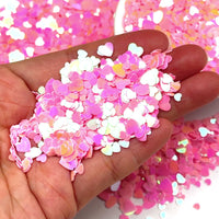 Pink Hearts Glitter Valentine's Day multiple sizes Plastic Decoden Funfetti