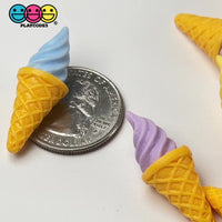 Ice Cream Cone Small Miniature 10/12 pcs Multicolor 3D Fake Food Cabochons Decoden Charm