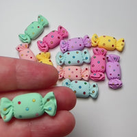 Multicolor Fake Candy Sweets Hot Pink Yellow Purple Green Blue Pink Flatback Cabochons Decoden Charm 10/12 pcs