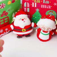 Santa Clause Christmas Holiday Carol Mrs. Santa Key Chain Cabochons Decoden Charm 2 pcs