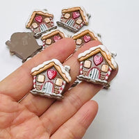 Christmas Holiday Gingerbread House Brown Flatback Cabochons Decoden Charm 10 pcs PLAYCODE3 LLC