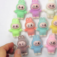 Cute Bunny Monster Mart Flocked Costume Character Flat-Back Charm