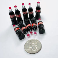 Soft Drink Mini Old Fashion Soda Bottle Fake Food Miniatures 3D Charms Cabochon 10pcs C3