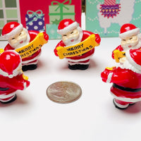 Santa Holding Merry Christmas Holiday Christmas Sign Cabochon Charm 1 pcs