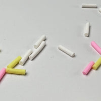 Pink Lemonade White Pink Yellow Fake Clay Sprinkles Decoden Fimo Jimmies